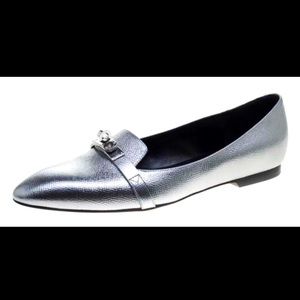 Brand new Hermes Metallic Silver Leather Pegase